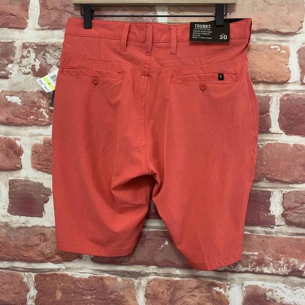 Trunks Shorts Men's Size 30 Coral Red Quick Dry Beach Pool Swim Resort Casual - Picture 4 of 13
